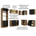 Ver imagem 4 de Cozinha Completa de Canto Madesa Agata 399001 com Armário e Balcão (Sem Tampo e Pia) Rustic/Preto Co