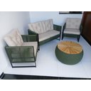 Ver imagem 2 de Conjunto Sofá e Poltronas em Corda Náutica Verde Militar - Jardim Varanda Área Externa Interna