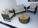 Ver imagem 3 de Conjunto Sofá e Poltronas em Corda Náutica Verde Militar - Jardim Varanda Área Externa Interna