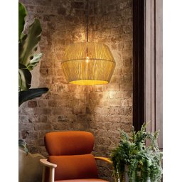 Pendente Luminária de Teto em Sisal Decoração Quarto Sala:pendente Palha - 2