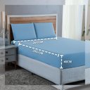 Ver imagem 4 de Jogo Cama Super King 300 Fios 4 Peças Lençol com Virol de Algodão:azul Bebe