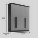 Ver imagem 3 de Guarda Roupa da Vinci 4 Portas 100% Mdf Cinamomo