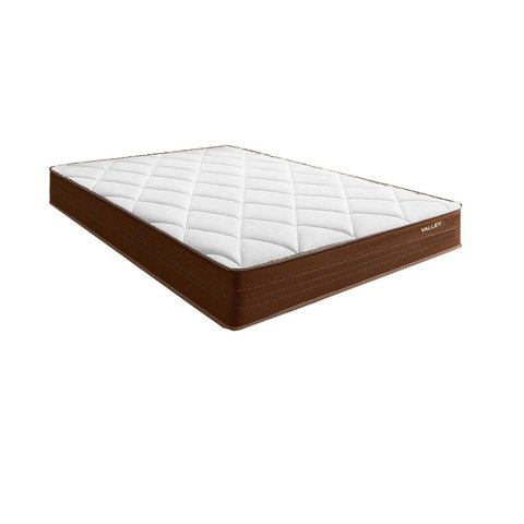 Colchão de Casal D28 Molas Ensacadas 138x188x20 Valley Móveis Bom Pastor Marrom/Branco