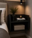 Ver imagem 1 de Mesa de Cabeceira Vivian Preto Suspensa MDF para Quarto