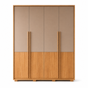 Ver imagem 2 de Guarda-Roupa de Solteiro Francis 1.8 4 Portas com Cabideiros 3 Gavetas Freijo Sued Caemmun