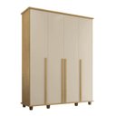 Ver imagem 3 de Guarda-Roupa Casal Holanda 4 Portas com 3 Gavetas Internas e Maleiro Cinamomo Off White