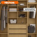 Ver imagem 6 de Guarda-Roupa Casal Holanda 4 Portas com 3 Gavetas Internas e Maleiro Cinamomo Off White