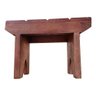 Mini Banquinho Pedicure de Madeira Maciça Artesanal Rústico Cor Marrom - 2