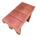 Ver imagem 6 de Mini Banquinho Pedicure de Madeira Maciça Artesanal Rústico Cor Marrom