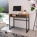 Ver imagem 1 de Mesa Escrivaninha 91cm com Gaveta e Nicho Of004 Industrial Grafite