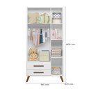 Ver imagem 3 de Quarto de Bebê Guarda Roupa e Berço Mini Cama Q Encanto Retrô Branco Qmovi