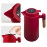 Garrafa Térmica de 1 Litro com Termômetro Digital Quente Frio Chá Café C/ Cabo de Madeira - Vermelho - 3