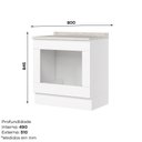 Ver imagem 4 de Balcão 80cm 100% MDF para Forno de Embutir com Tampo Branco HP/Calcare Americana