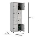 Ver imagem 5 de Armário Roupeiro Aço 8 Portas Guarda Volume Ea702 Cinza