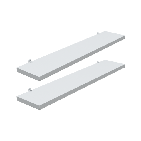 Kit 2 Prateleira Branca 50X10 + Suporte Flutuante Mdf  Organizadora Decoração Cozinha Banheiro Sala