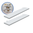 Ver imagem 2 de Kit 2 Prateleira Branca 50X10 + Suporte Flutuante Mdf Organizadora Decoração Cozinha Banheiro Sala