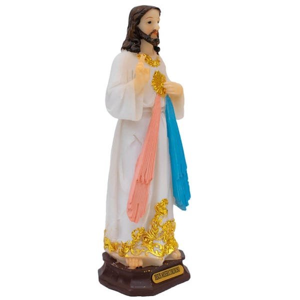 Jesus Misericordioso 15cm Enfeite Resina Imagem Religiosa - 4