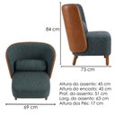 Ver imagem 3 de Poltrona Decorativa Verso Pes Madeira Linho e Courino Tcs 718 Tcs 727 Moll