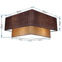 Ver imagem 2 de Plafon Duplo Quadrado Md-3022 Cúpula em Tecido 25/50x35cm Café / Palha - Bivolt