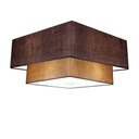 Ver imagem 1 de Plafon Duplo Quadrado Md-3022 Cúpula em Tecido 25/50x35cm Café / Palha - Bivolt
