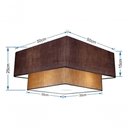 Ver imagem 4 de Plafon Duplo Quadrado Md-3022 Cúpula em Tecido 25/50x35cm Café / Palha - Bivolt