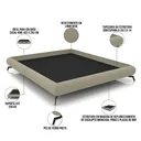 Ver imagem 3 de Cama Casal King Pés de Ferro Estilo Industrial 210cm Otto P05 Linho Bege Escuro - Lyam Decor