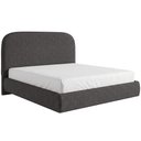 Ver imagem 2 de Cama Casal Flutuante com Cabeceira 140cm Aura W01 Linho Cinza Escuro - Lyam Decor