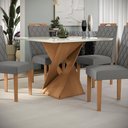Ver imagem 3 de Conjunto Sala de Jantar Luna Kappesberg 4 Cadeiras Veludo Titanio