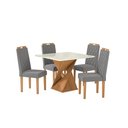 Ver imagem 2 de Conjunto Sala de Jantar Luna Kappesberg 4 Cadeiras Veludo Titanio