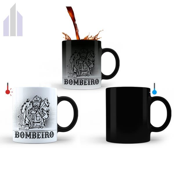 Caneca Mágica Bombeiro 325ml Cerâmica - 2