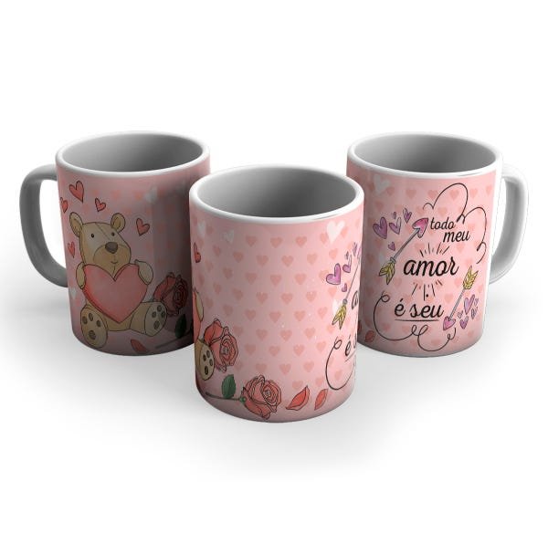 Caneca Mágica Urso Fofo Todo o Meu Amor é Seu Presente - 3