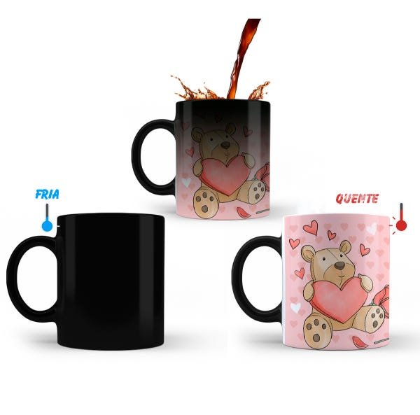 Caneca Mágica Urso Fofo Todo o Meu Amor é Seu Presente - 2