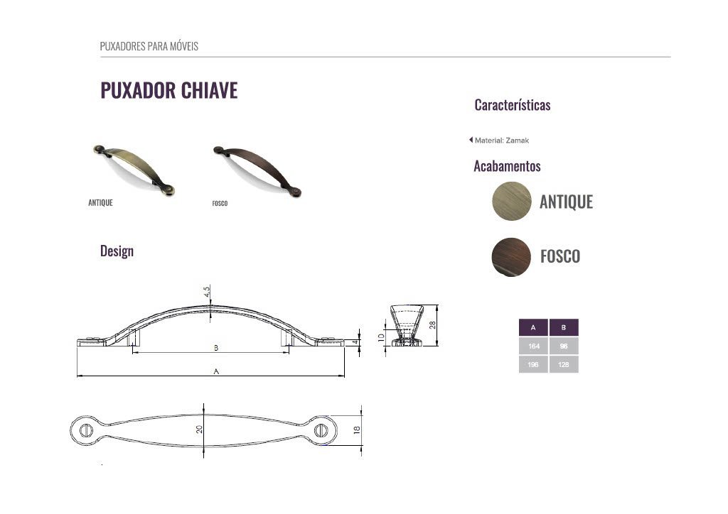 Puxador Chiave Archi 128mm Fosco (kit C/ 4 Pcs) - 3