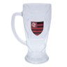 Caneca Flamengo Vidro Bola Futebol Escudo de Metal - 1