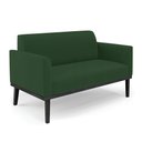 Ver imagem 7 de Conjunto 2 Poltronas e 1 Namoradeira Decorativa Isabella Pés Fixo em Madeira Preto Veludo Verde Esme
