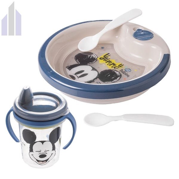 Kit Prato Térmico com Ventosa 450ml e Caneca Mickey Disney