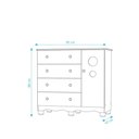 Ver imagem 2 de Comoda Infantil 1 Porta 4 Gavetas Bolinha - Moveis Peroba Branco Brilho