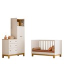 Ver imagem 4 de Quarto de Bebê com Berço Slim e Guarda Roupa com Cômoda Flora Branco Acetinado Qmovi