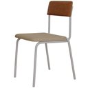Ver imagem 6 de Kit 03 Cadeiras Estofada para Sala de Jantar Sense Branco C01 Linho Areia Courino Caramelo - Lyam de
