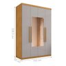 Guarda Roupa 4 Portas com Espelho Carimã Naturalle Off White - 4