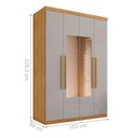 Ver imagem 4 de Guarda Roupa 4 Portas com Espelho Carimã Naturalle Off White
