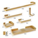 Ver imagem 2 de Kit de Acessórios para Banheiro 6 Peças Dourado - Rede Móveis