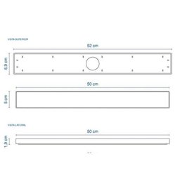 Ralo Linear Oculto Invisível 5x50 para Banheiro Branco - 2