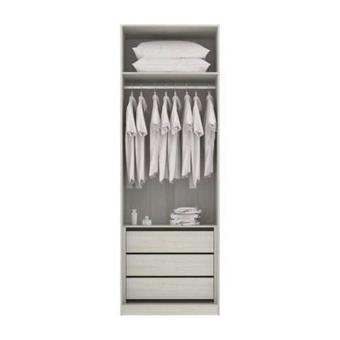 Módulo Closet 3 Gavetas 1 Maleiro 1 Cabideiro 80,4cm Prime Luciane Móveis