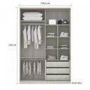 Ver imagem 2 de Módulo Closet 3 Gavetas 2 Cabideiros 1 Maleiro Nicho Colmeia 159,2 Prime Luciane Móveis