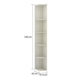 Cantoneira Alta Modulado 31,4cm com 4 Prateleiras Prime Luciane Móveis - 3