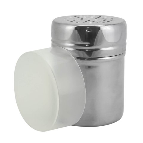 Saleiro e Pimenteiro em Aço Inox Com Tampa de Plástico