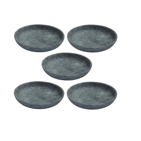 Kit 5 Pratos Fundo Para Massa em Pedra Sabão Borda Alta 22cm