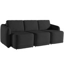 Ver imagem 1 de Sofá Cama para Sala de Estar 3 Lugares 276cm Montserrat K01 Veludo Preto - Lyam Decor