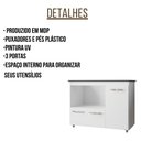 Ver imagem 3 de Balcão para Cooktop Ana 5 Bocas 3 Portas Moblis Cor:branco